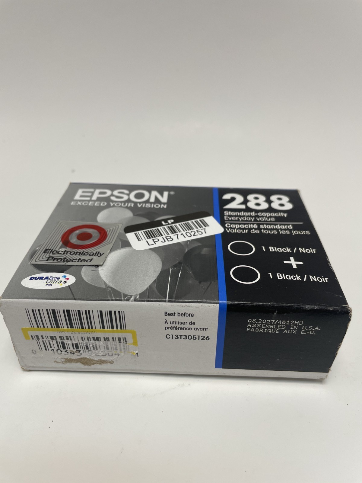 Epson 288 2Pk Genuine Black Ink Cartridge T288120-D2 Durabrite Ultra Ink