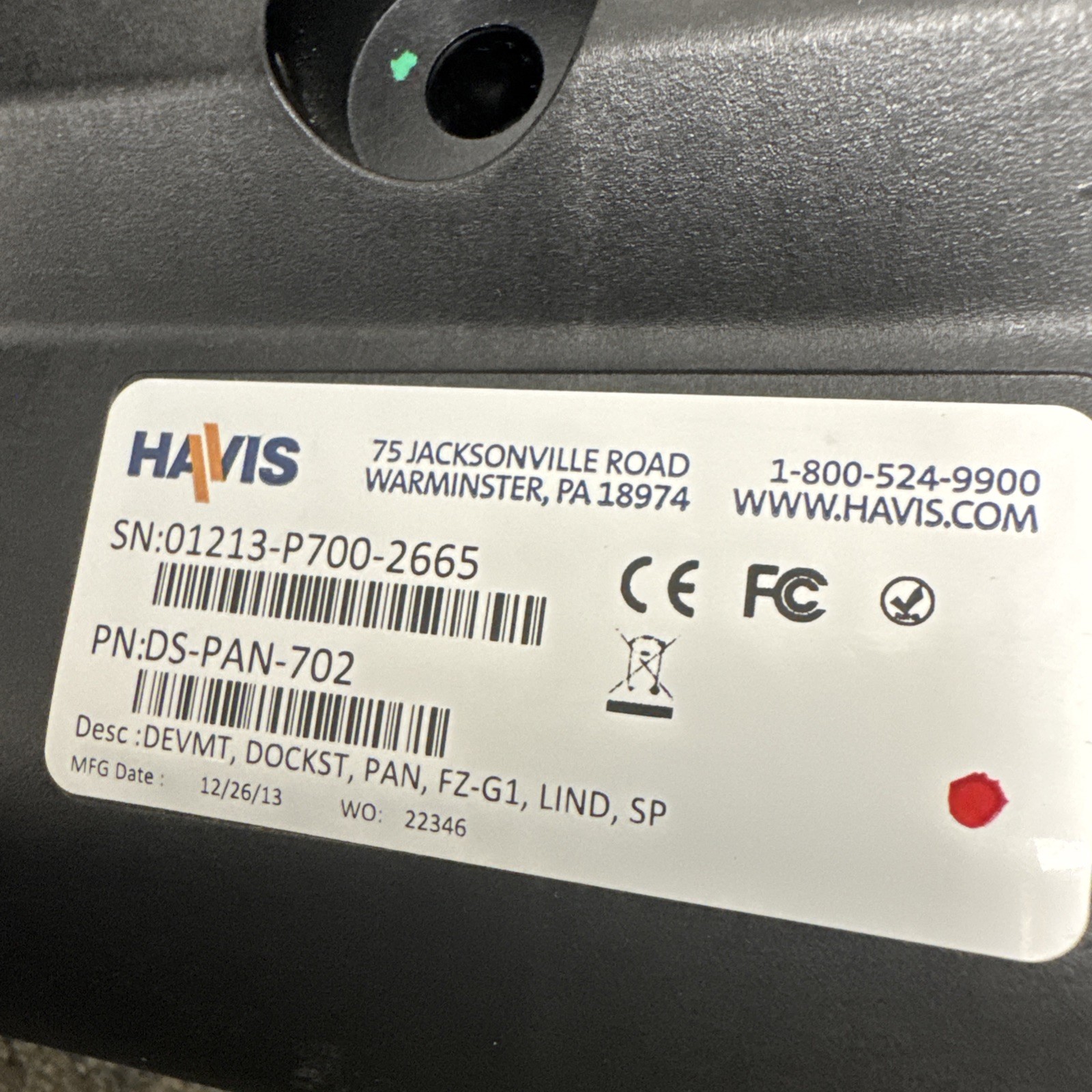 99.99% Havis DS-PAN-701 or 702 Docking Station For Panasonic Toughpad FZ-G1