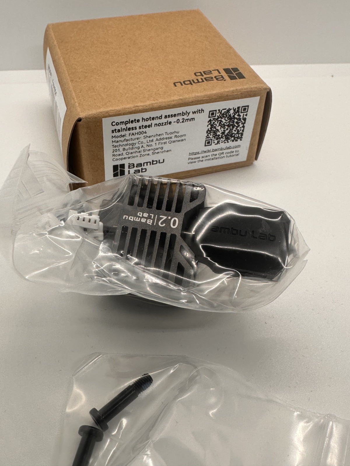 Complete Hotend Assembly w/ stainless Steel Nozzle – 0.2mm for X1C Free Shipping