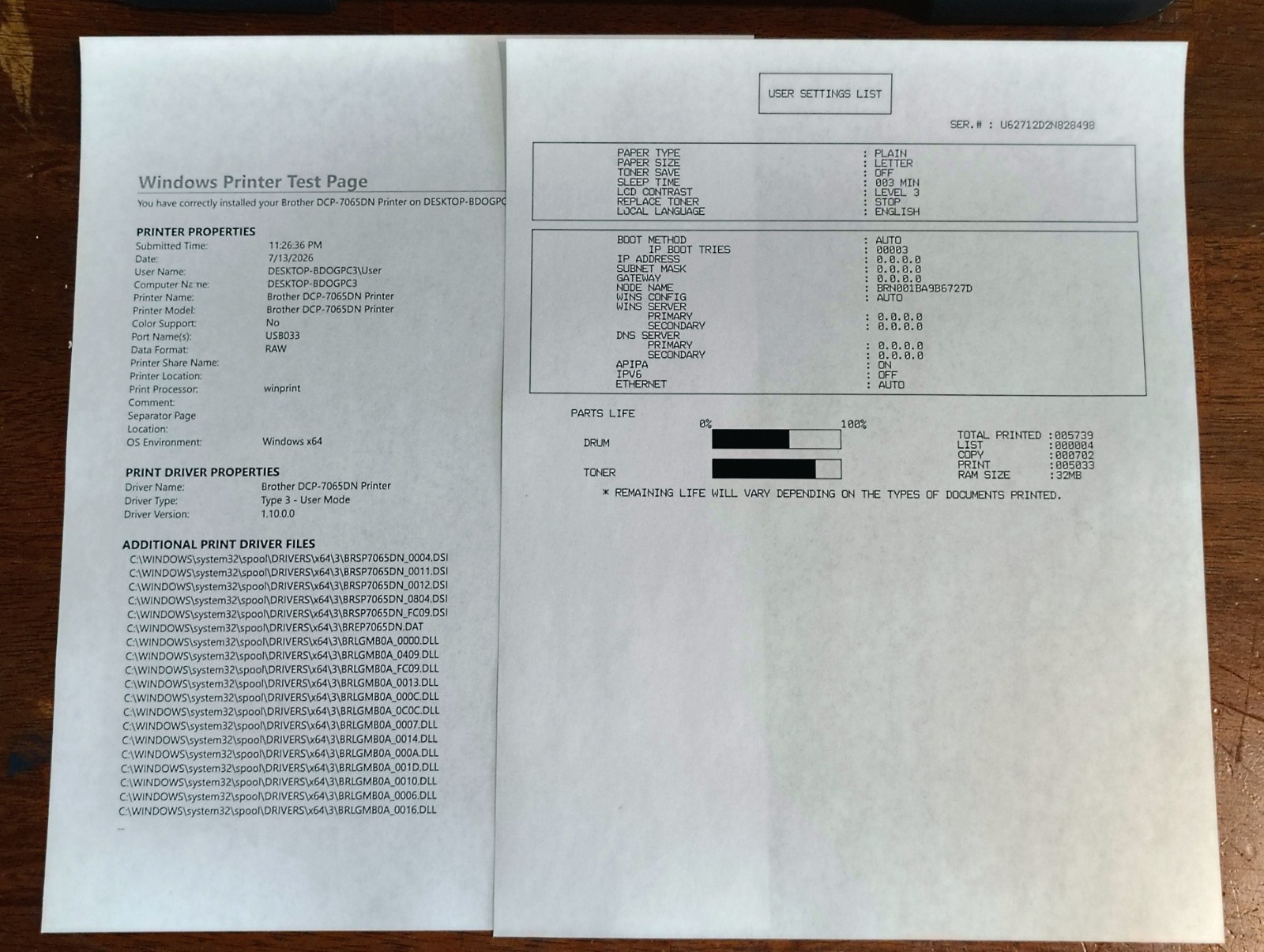 Brother DCP-7065DN Monochrome All-In-One Laser Printer – Tested, 5.7k Page Count