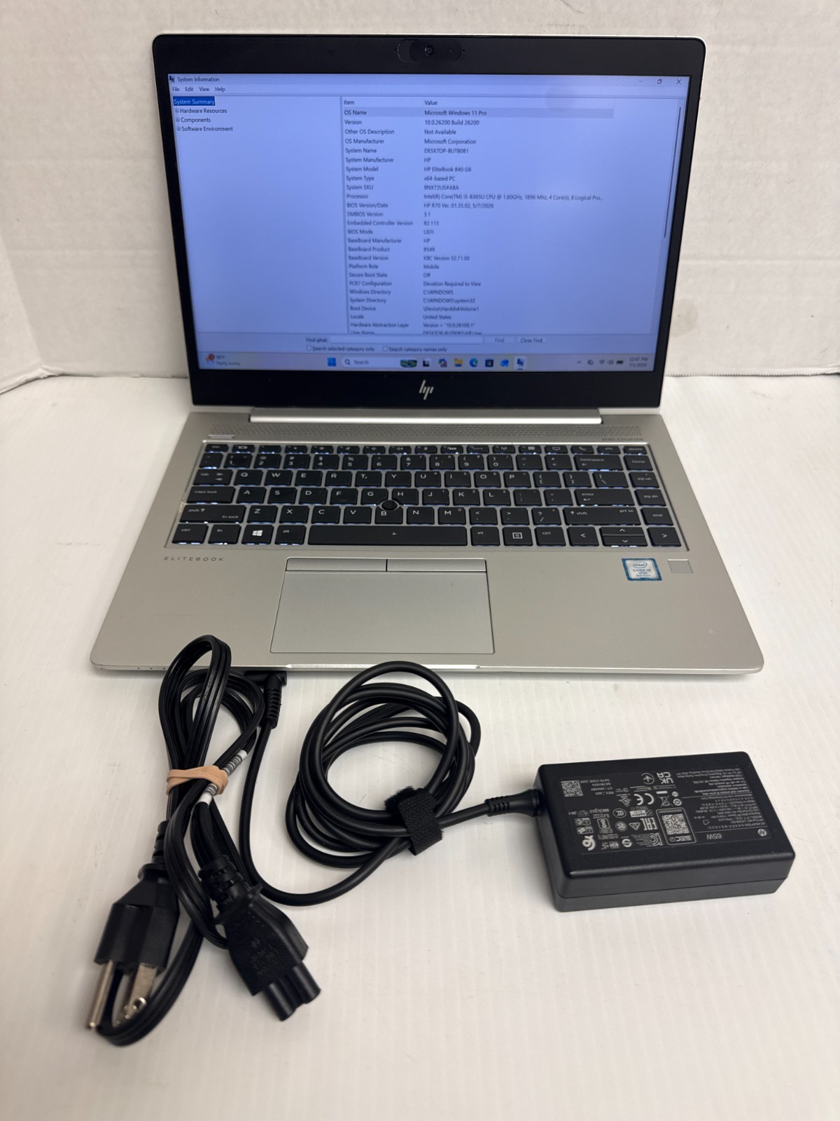 HP EliteBook 840 G6 Intel Core i5-8365U 1.60GHz 16GB 512GB Win 11 Pro