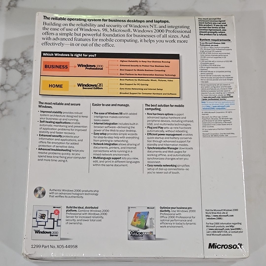 Microsoft Windows 2000 Professional CD English Operating System Sealed Box
