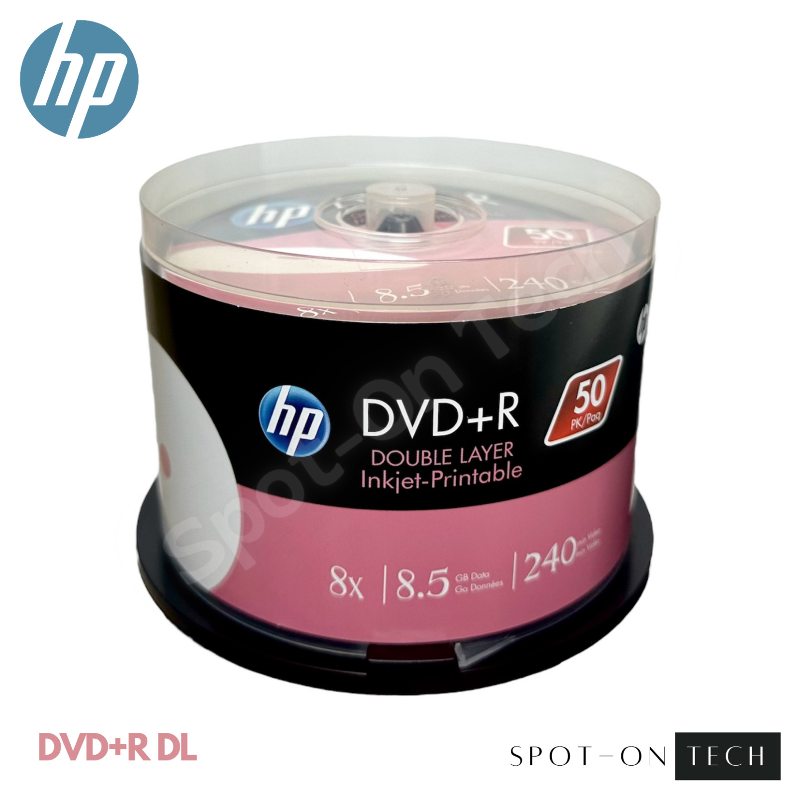 50 HP DVD DVD+R DL 8x Dual Double Layer White Inkjet 8.5GB 240Min Same day Ship