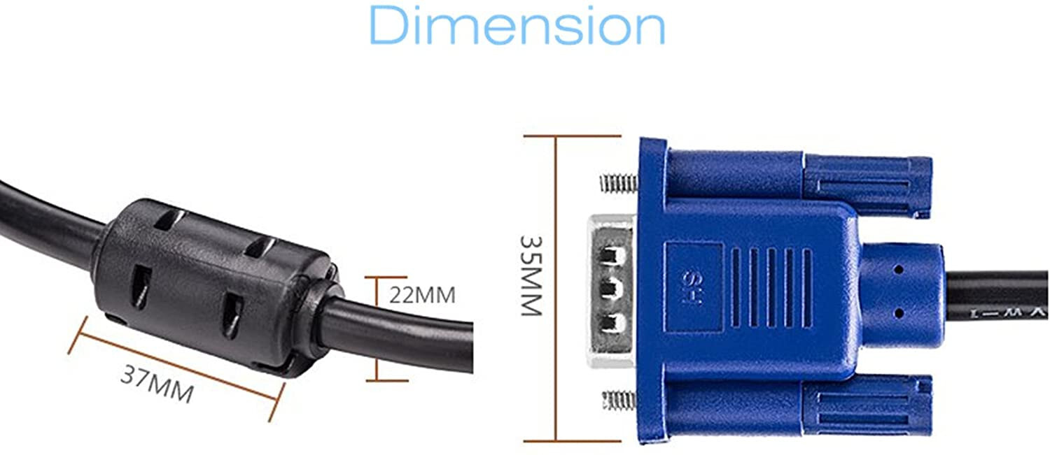 5FT 5 FT 15 PIN SVGA HP VGA Monitor M M Male 2 Male Cable BLUE CORD FOR PC TV US