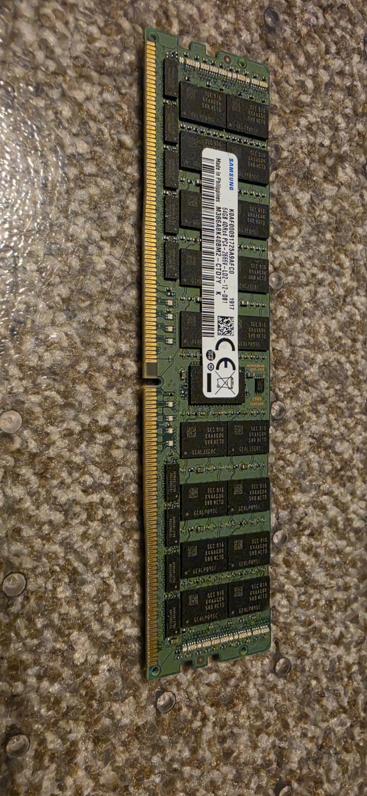 1 Samsung 64GB 4DRx4 PC4-2666V DDR4-21300 ECC Reg Server RAM Memory