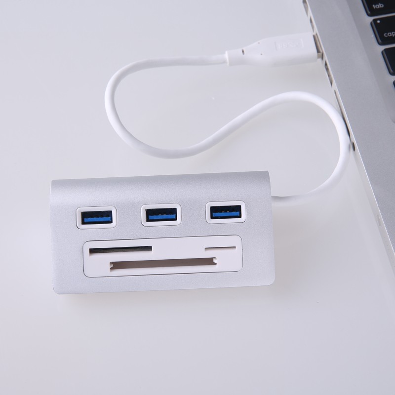Acasis USB 3.0 Aluminum Hub Card Reader 3 Ports SD/TF/CF Slot for MacBook