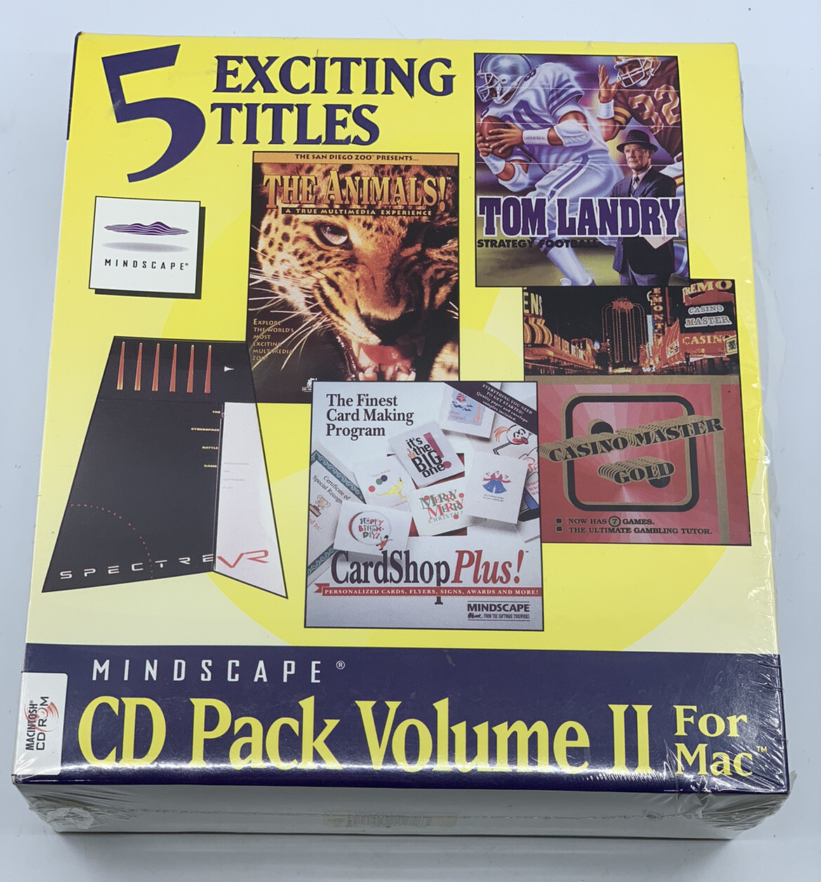 Spectre VR: The Cyberspace Battle Game + 4 Other Titles Macintosh Mac 1995 – NEW
