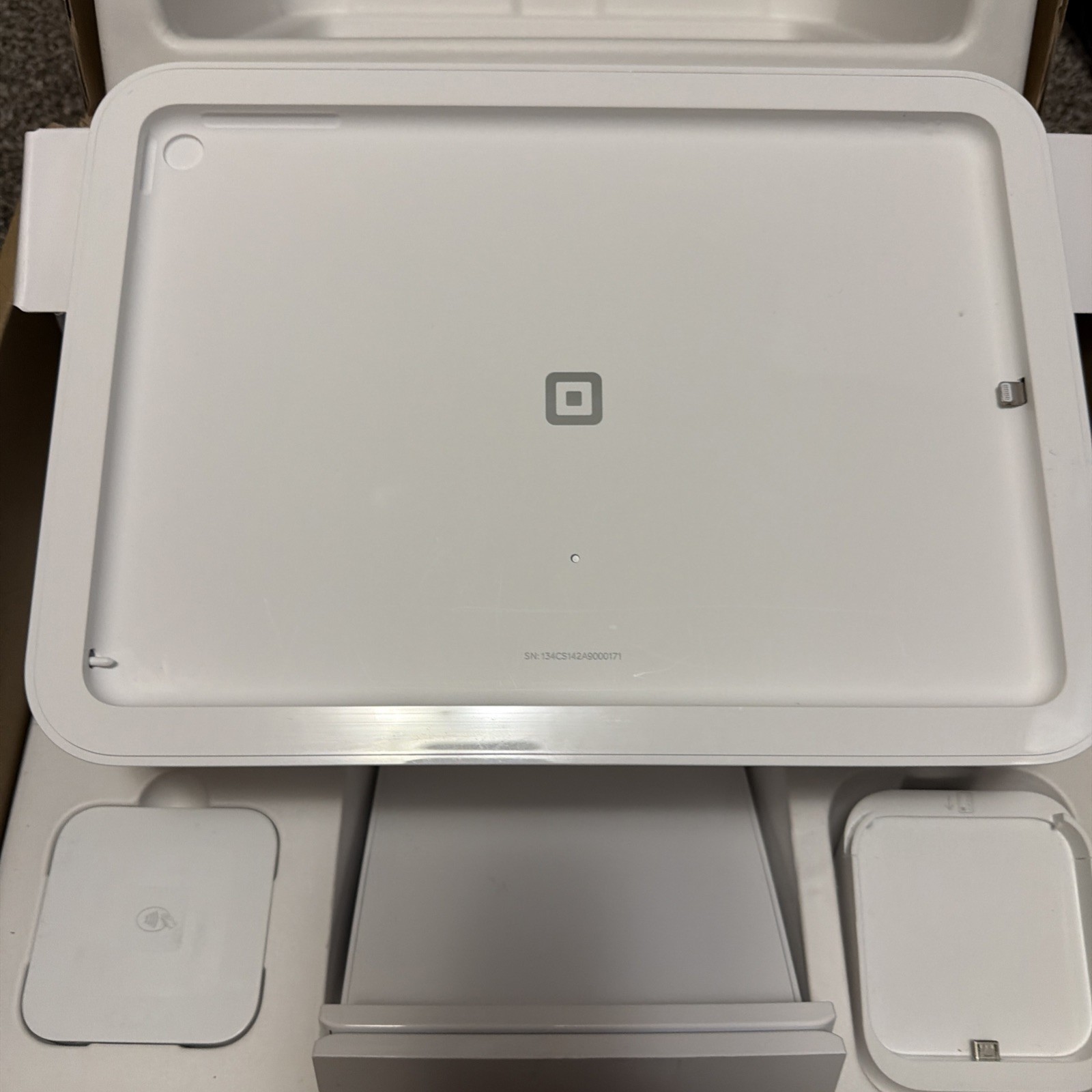 Square SPF1-01 POS Terminal Stand for iPad 10.2 w Power Adapter & Card Readers