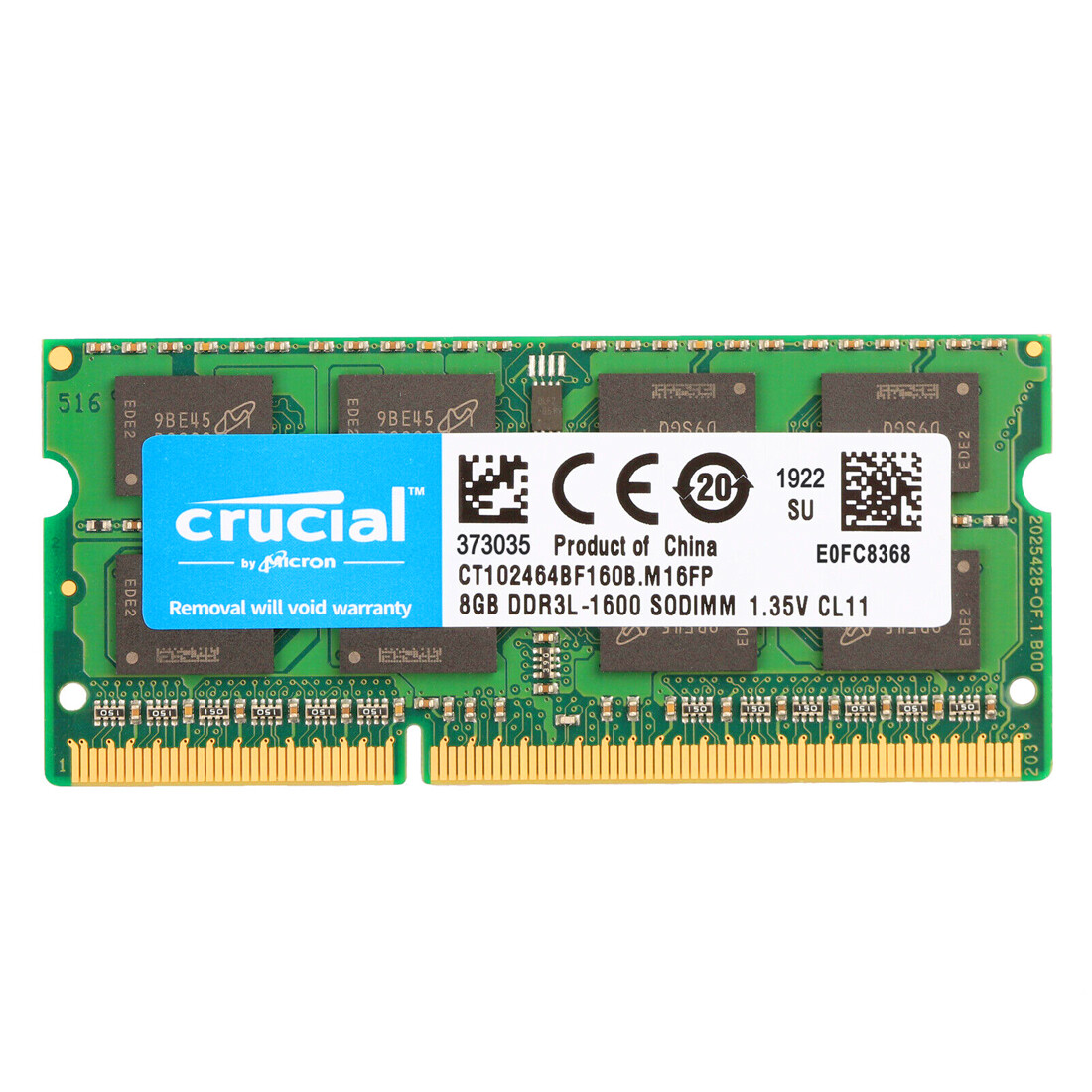 Crucial DDR3L 16GB 8GB 1600Mhz 2Rx8 PC3L-12800 1.35V SODIMM Memory Laptop 204pin