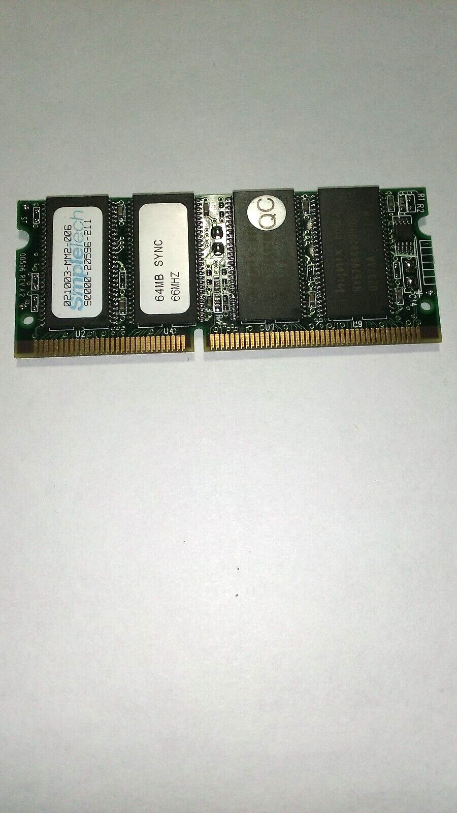 Simpltech Laptop Dimm 64 MB 66 MHZ Hynix Chip Working Used Pull