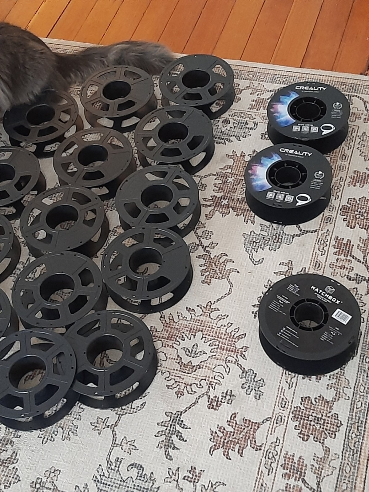 Mixed 3D Printer Filament Spool, Empty Spool, Christmas lights Spool