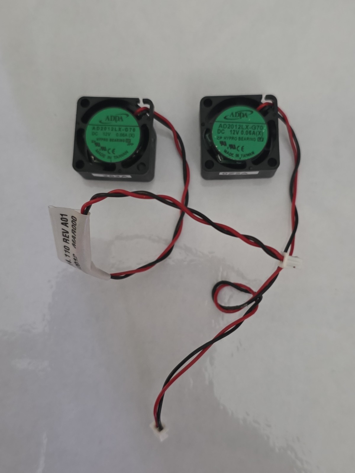 Lot of 2 ADDA AD2012LX-G70 Micro DC Brushless Fans 12V 0.06A 20mmx20mmx10mm LF
