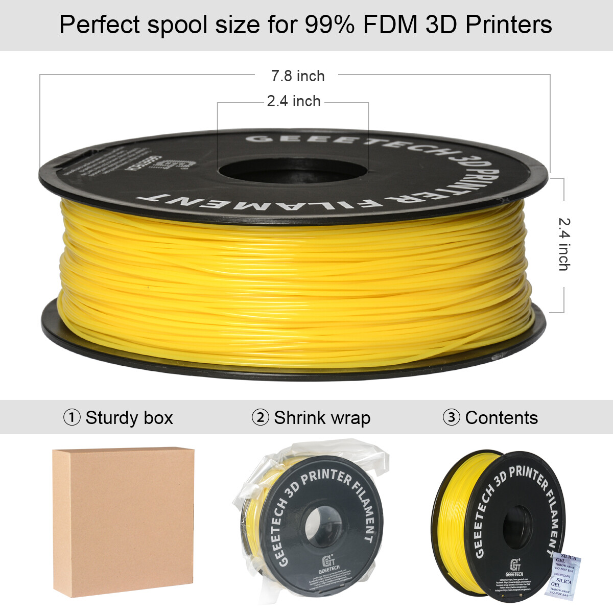 Geeetech 3D Filaments 5KG 1kg/roll Regular PLA 1.75mm PLA Precision Consumables