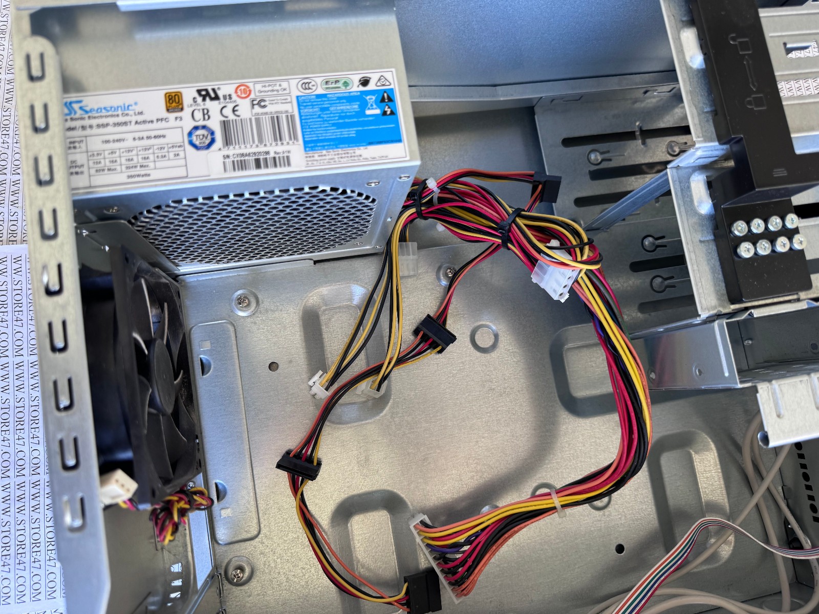 Seneca Black Mini Tower Computer Case BARE Bones With Power Supply