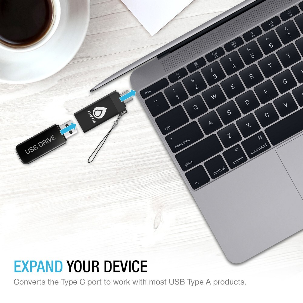 Thetis FIDO2 Security Key – Passkey, USB-A & USB Type C Adapter
