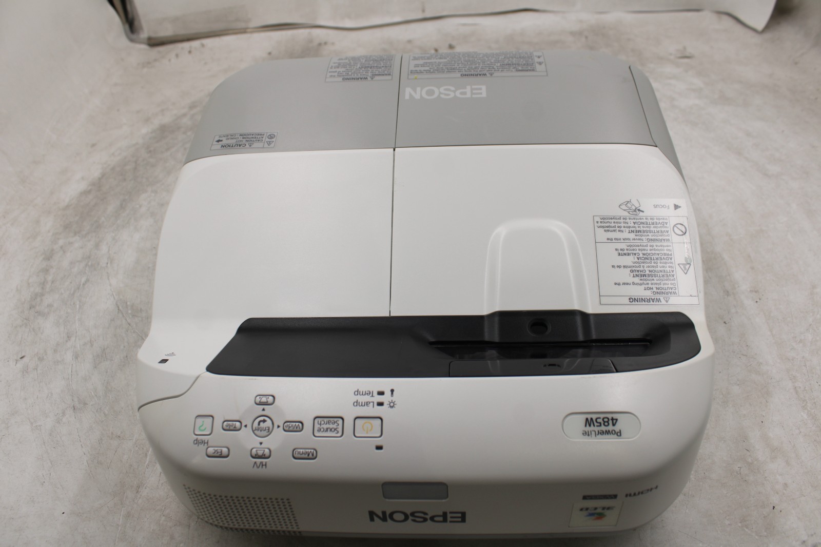 Epson Powerlite 485W WXGA UST 3100 ANSI Lumens Projector 10 Lamp Hours