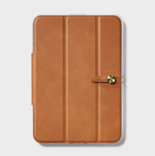 iPad MINI FOLIO CASE FAUX LEATHER FOR APPLE iPad MINI 8.3 INCH 6TH GEN BROWN B41