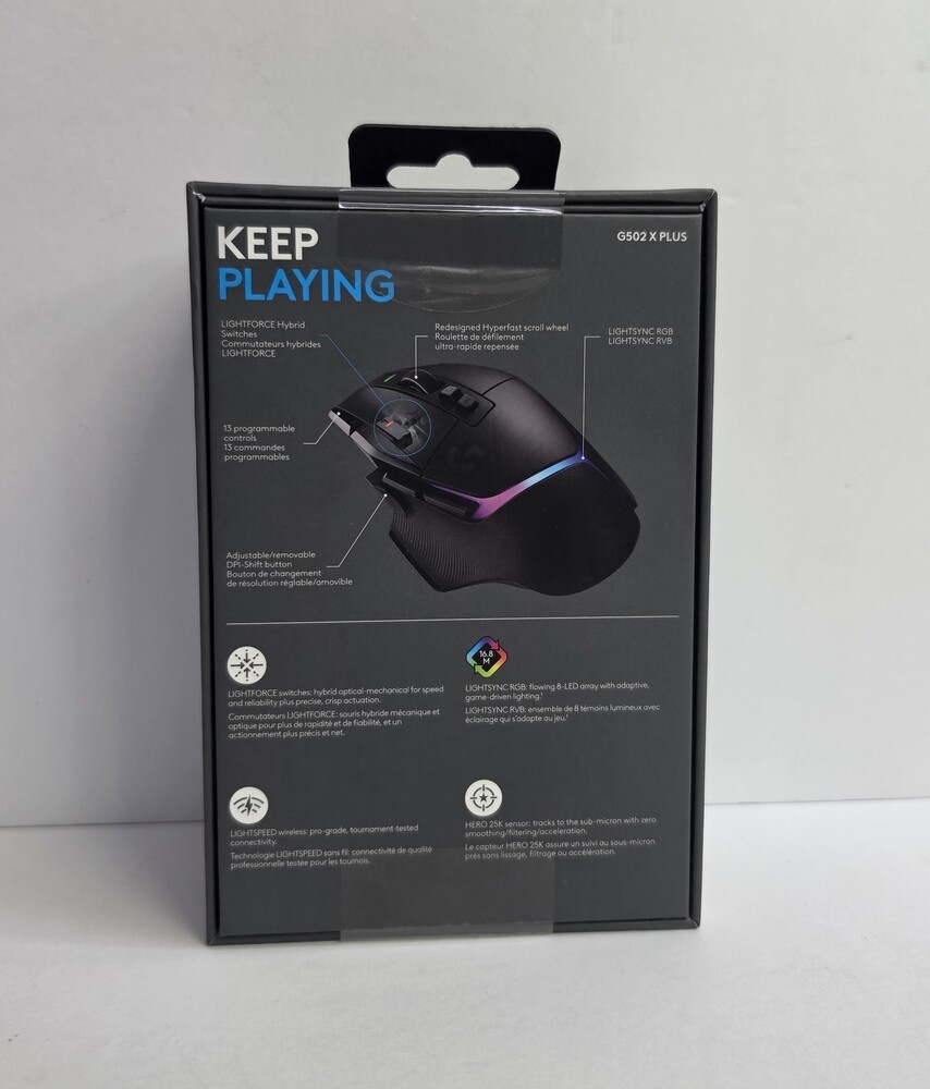 Logitech G502 X PLUS Wireless Gaming Mouse – Black 910-006160