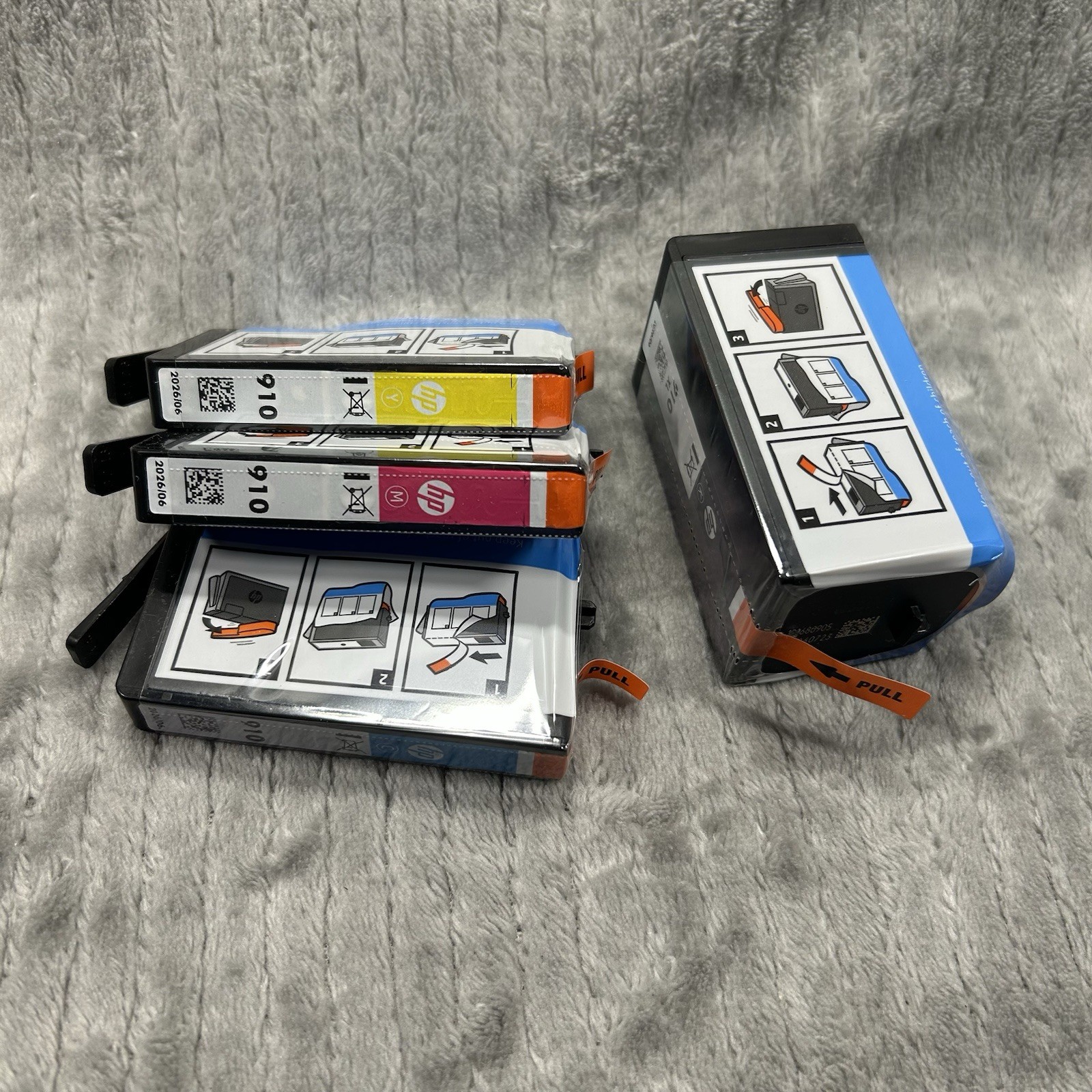 OEM HP 910XL Black 910 4-Pack Color C/M/Y Ink 3JB41AN Open Box Sealed Cartridges