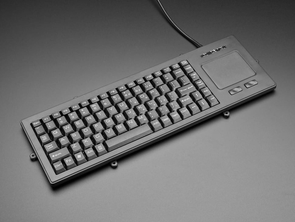 Panel Mount Full Sized Keyboard with trackpad, wired USB