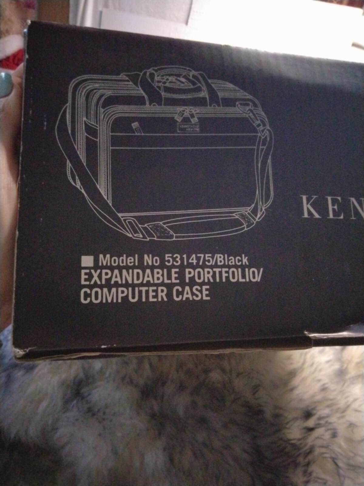 Kenneth Cole New York expandable portfolio computer case nylon leather black new