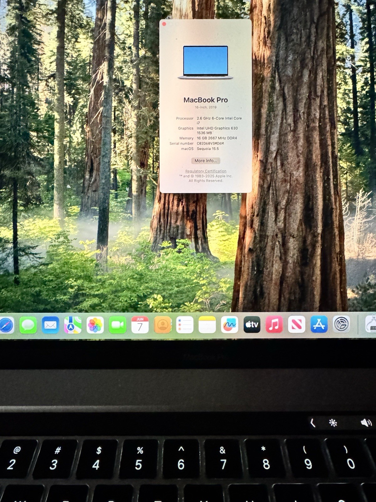 2019 Apple MacBook Pro 16″ i7 2.6GHz 16GB RAM 512GB SSD Space Gray A2141