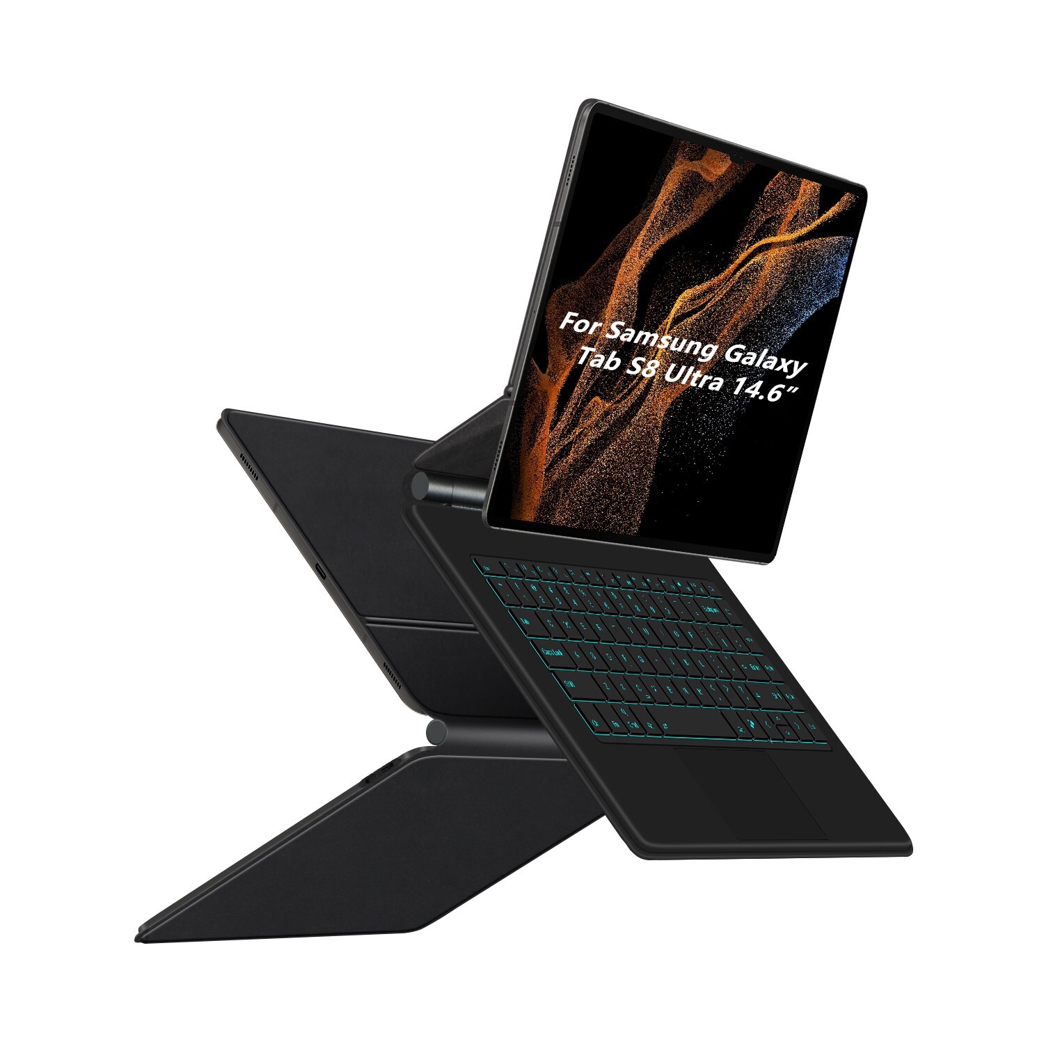 Keyboard Cover For Samsung Galaxy Tab S8 Ultra 14.6 inch Tablet Smart Book Case