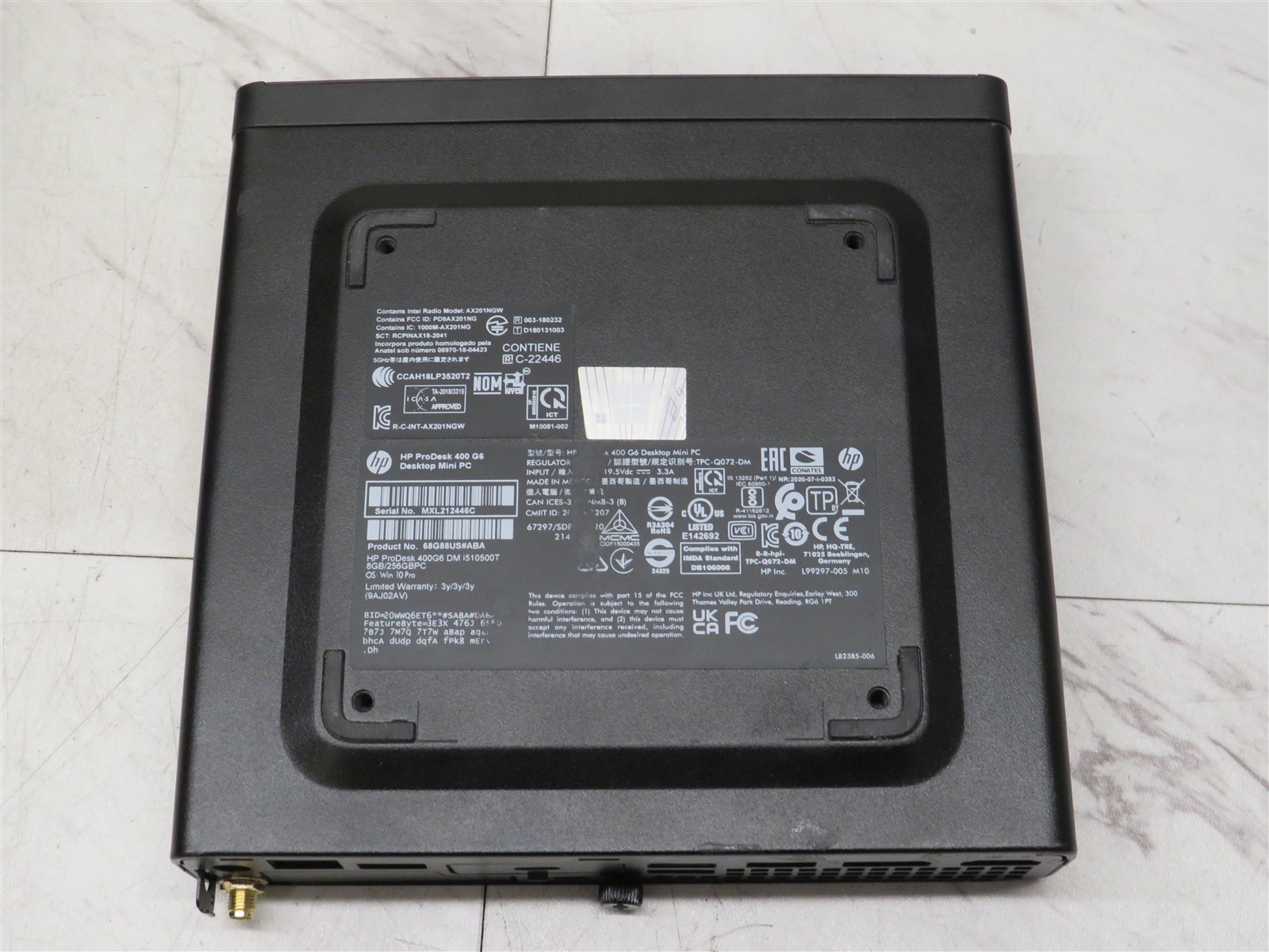 HP ProDesk 400 G6 Mini i5-10500T 8GB RAM NO SSD w/ AC Desktop PC
