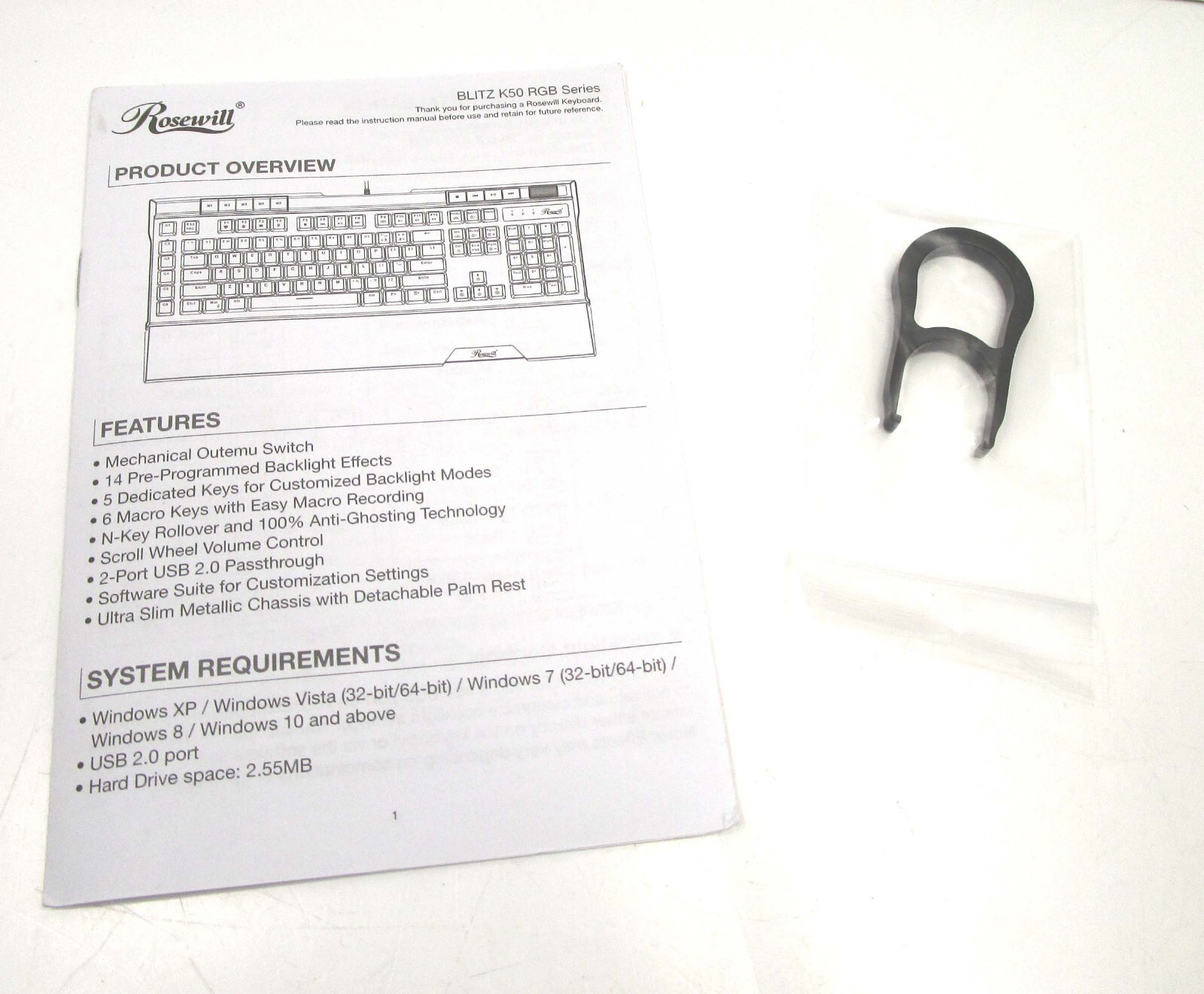 ROSEWILL Blitz K50 USB Mechanichal Gaming Keyboard with RGB Backlighting