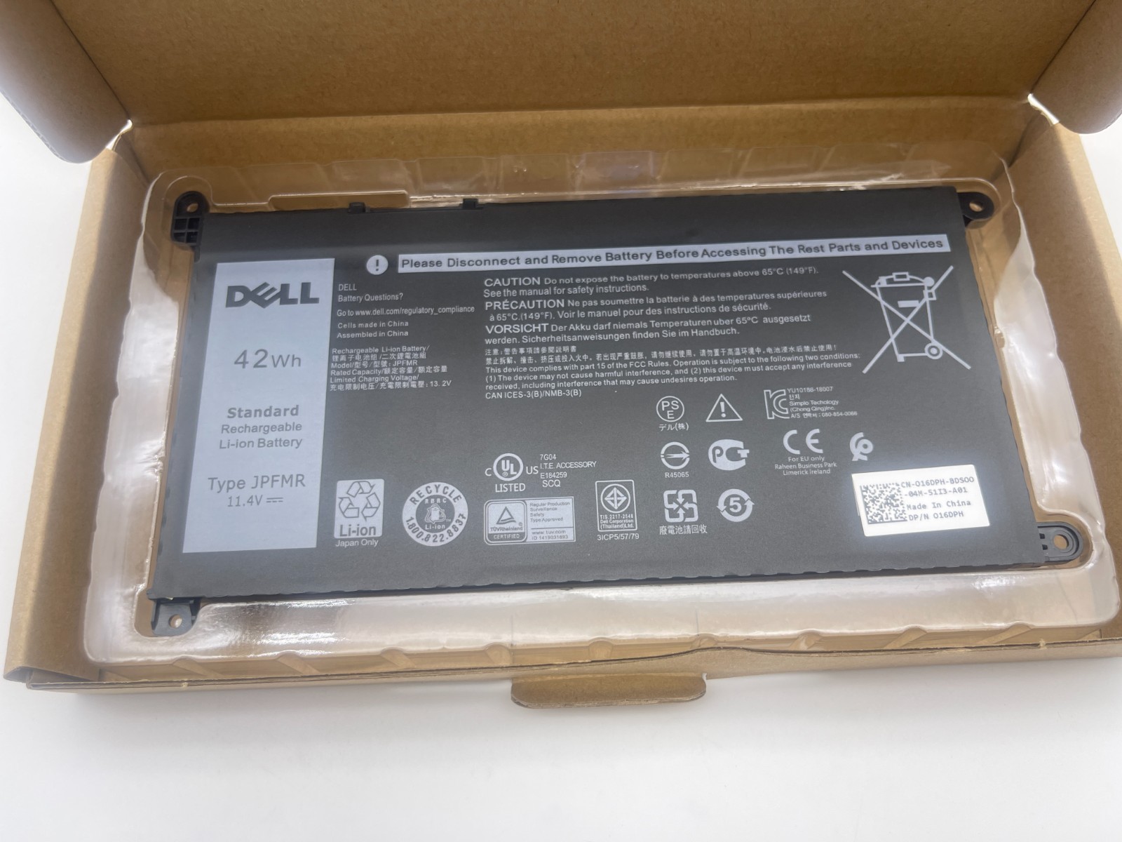 Genuine 42Wh JPFMR Battery for Dell Chromebook 3100 3400 2-in-1 5488 5493 5593
