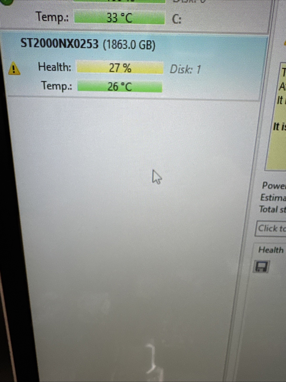X3 EXOS Enterprise 7E2000 2TB 2.5″ SATA Hard Drive ST2000NX025 92%-27%-9% Health