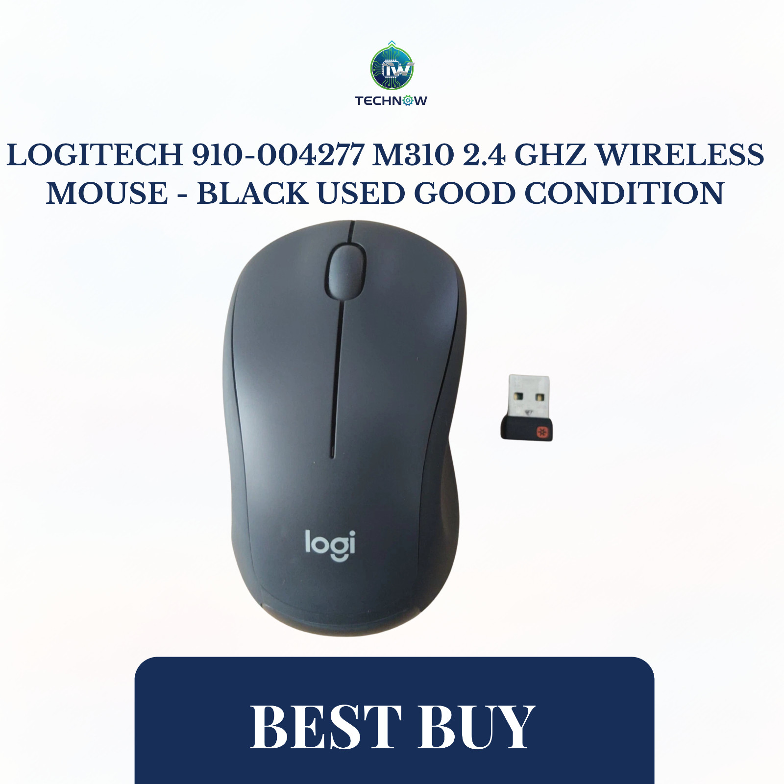 Logitech 910-004277 M310 2.4 GHz Wireless Mouse – Black Used Good Condition