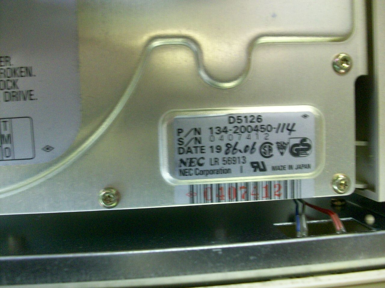 NEC APC-H172 20 MB HARD DISK UNIT