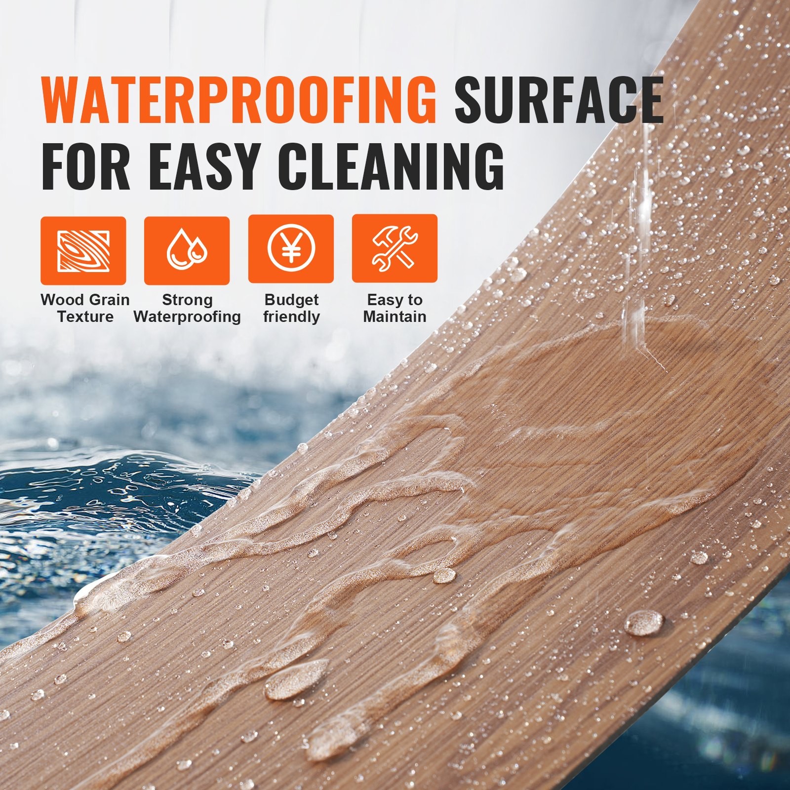 Self Adhesive Vinyl Floor Tiles 36 x 6 inch, 36 Tiles 2.5mm Thick Peel & Stick,