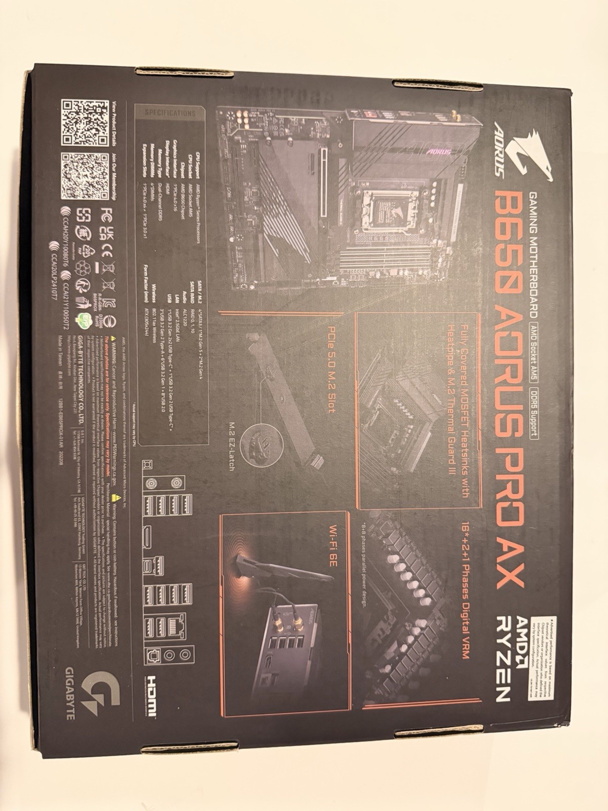 Auros B650 Integrated WiFi Bundle with Ryzen 7 7700x CPU, Gen 5 System Ready