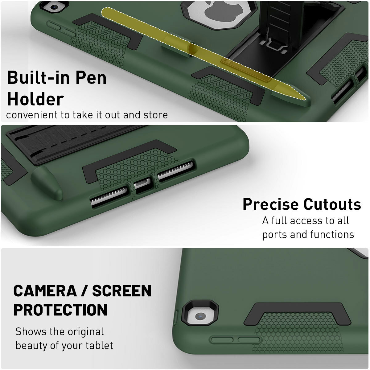 For iPad 9th/8th/7th Generation Case Shockproof Heavy Duty Stand Hard Cover