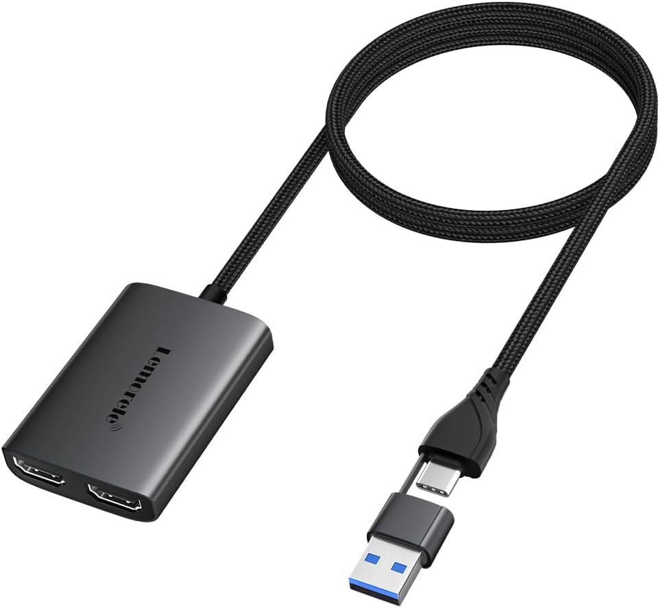 USB-C to Dual HDMI Adapter 4K 60Hz Multi Monitor Converter MacBook Pro Air M1 M2