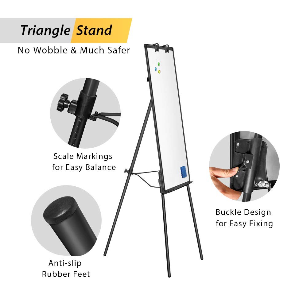 Whiteboard 40 x28 Black Magnetic Portable Dry Erase Tripod Easel Adjustable