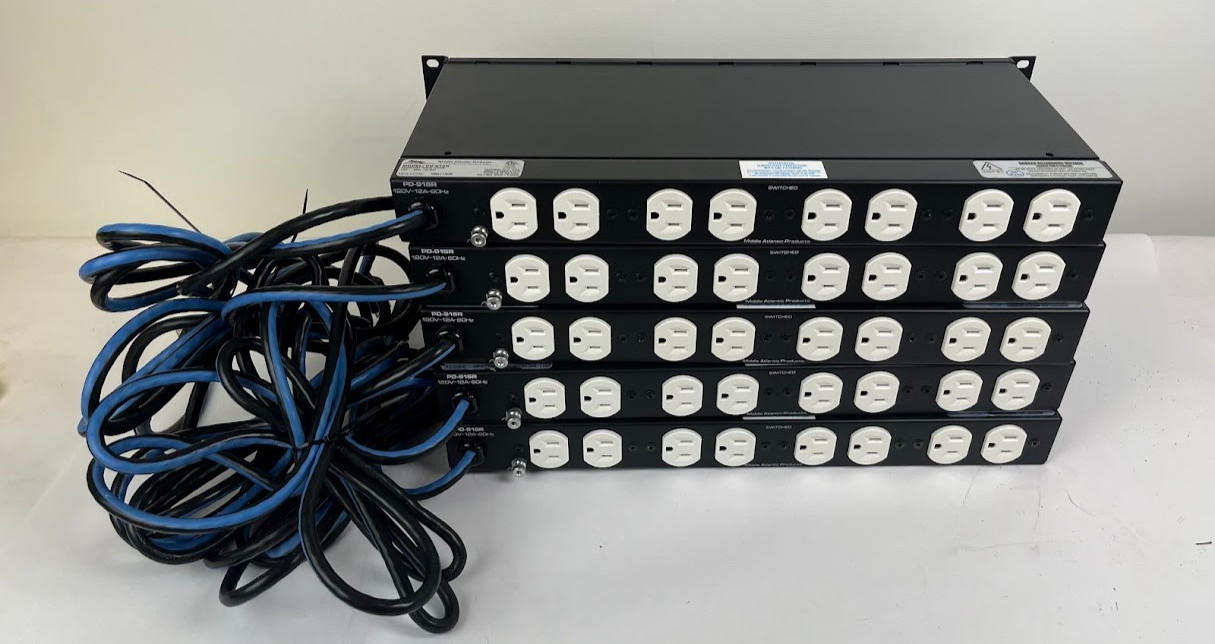 Lot of 5 Middle Atlantic PD-915R 9-Outlet 15A Rackmount Power PDU Strip