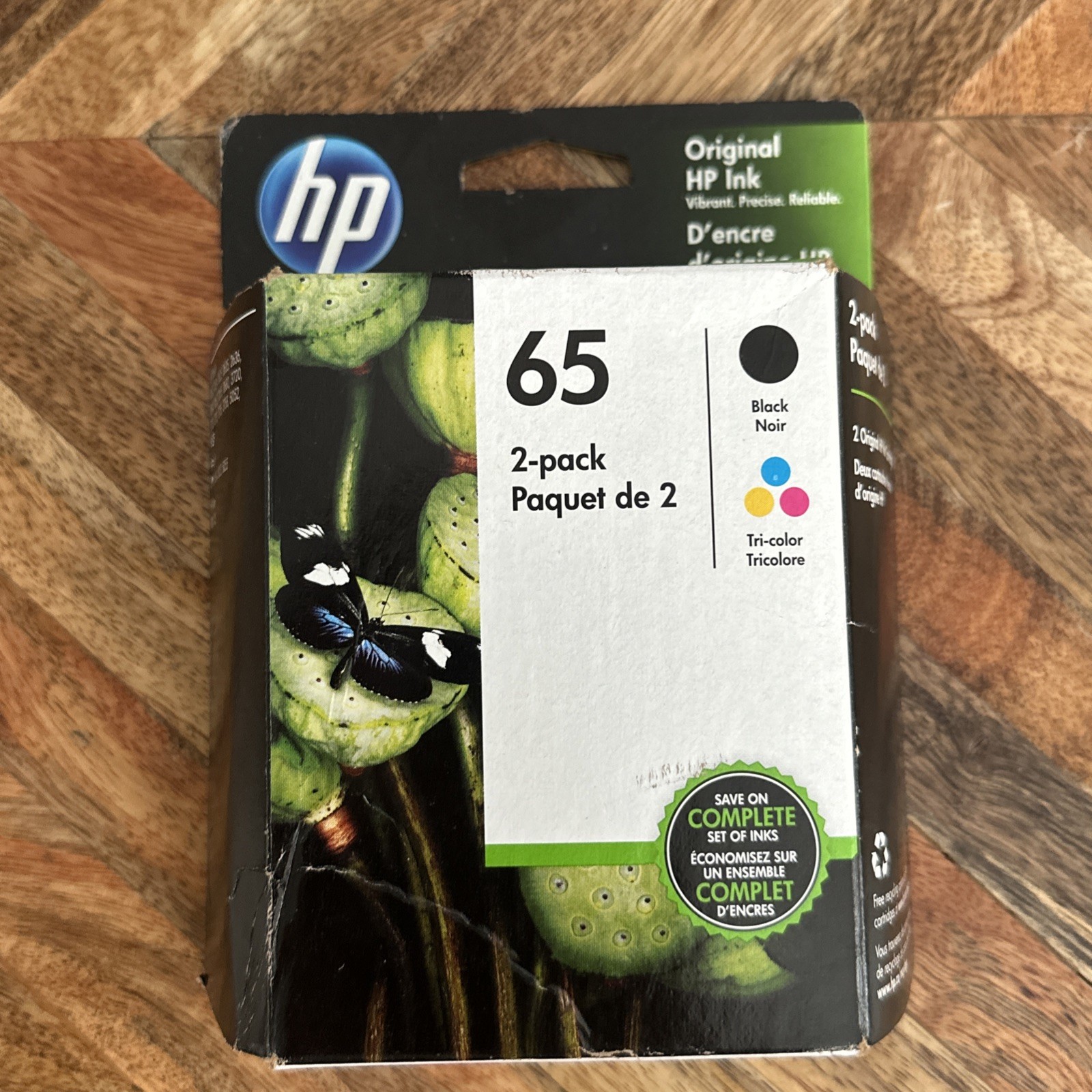 HP #65 2pack Combo Ink Cartridges 65 Black and Color New Genuine Expired Jul2023