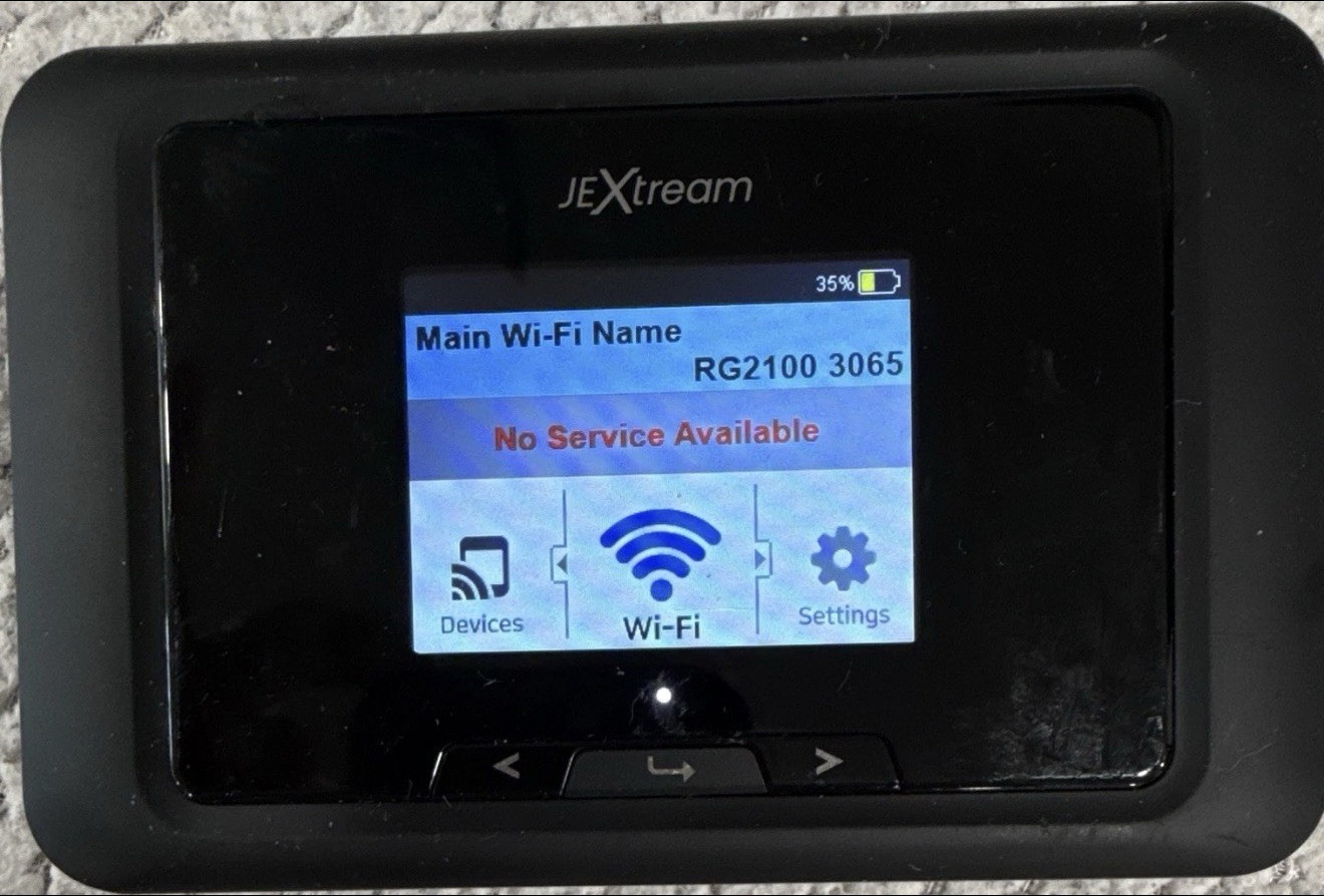 JEXtream RG2100 Wi‑Fi Hotspot Modem Wireless Broadband Device Portable, Black