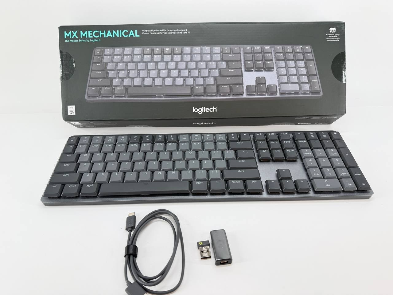 Logitech MX Mechanical Full Size Wireless Keyboard Tactile Quiet YR0082