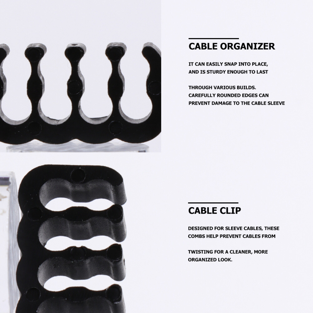 24pcs cable combs Wire Management Comb Cable Organizer Sleeved Cables Pc