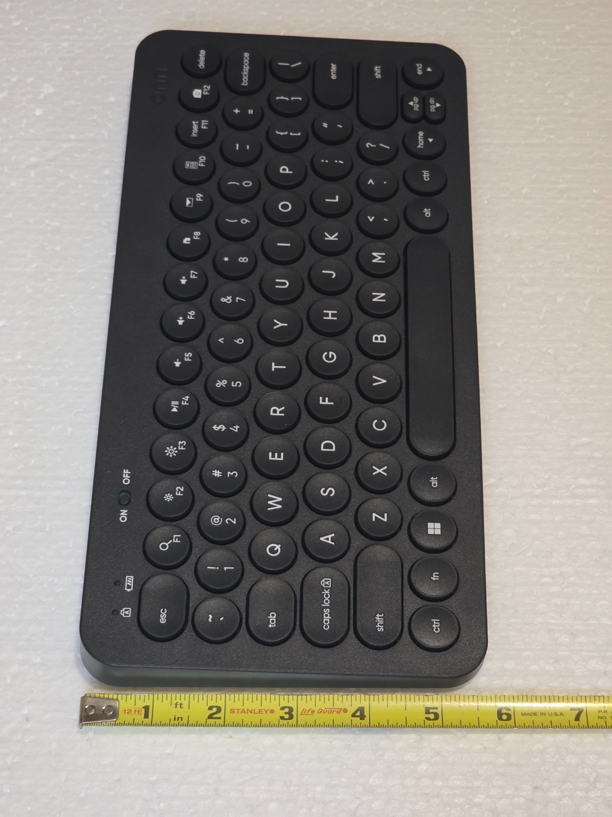 Onn Compact Wireless Keyboard, Noise Reduction, USB Receiver, 78 Keys, Black