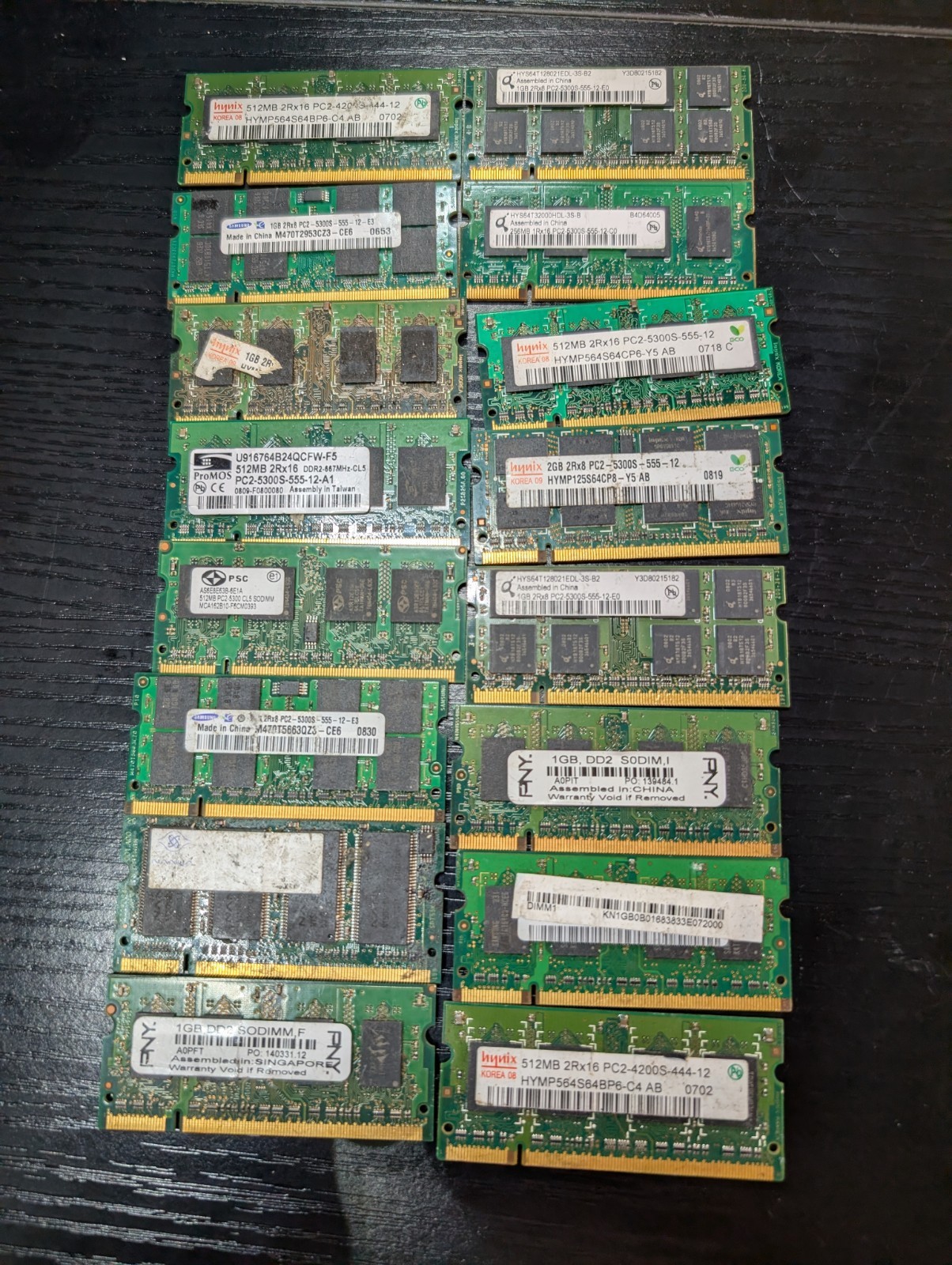 Lot of 16 Mixed DDR2 Laptop RAM SO-DIMM Memory Modules 256MB 512MB 1GB 2GB…