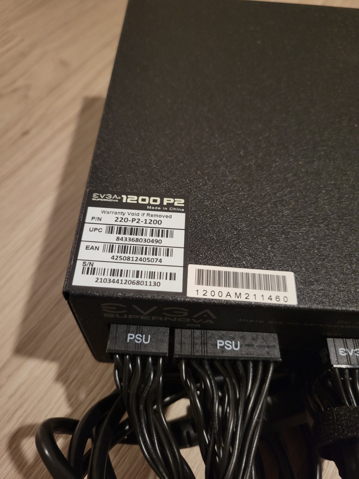 EVGA SuperNOVA 1200-P2 80+ Platinum 1200W Power Supply PSU 220-P2-1200
