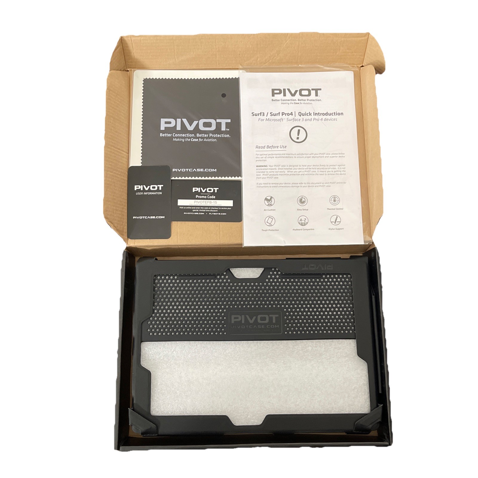 PIVOT Surface Pro PC-Surf 3 Fits Microsoft Surface Aviation Case. Open Box.