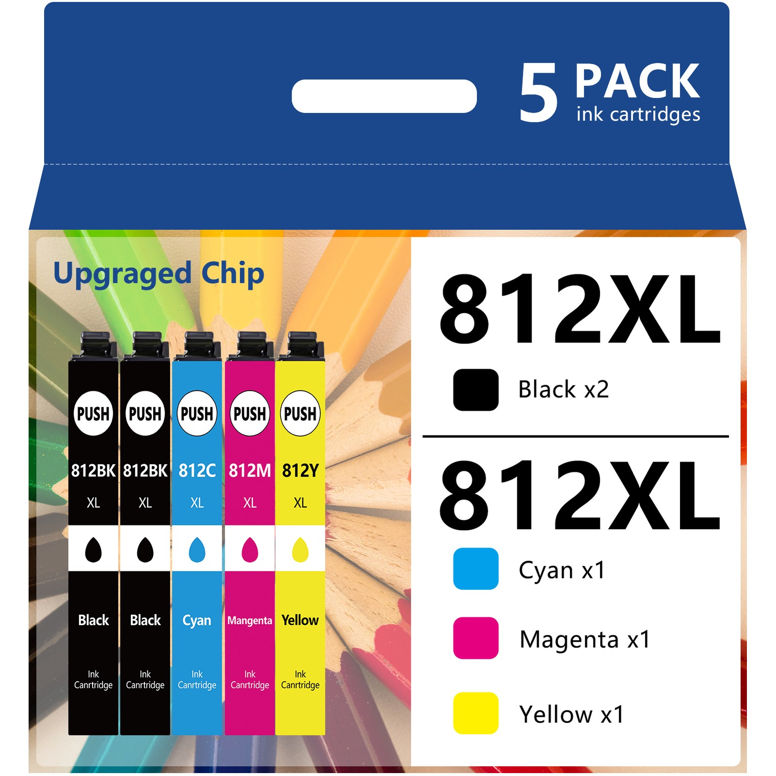 812XL T812XL Ink Cartridges For Epson WorkForce WF-7840 WF-7820 WF-7310 EC-C7000