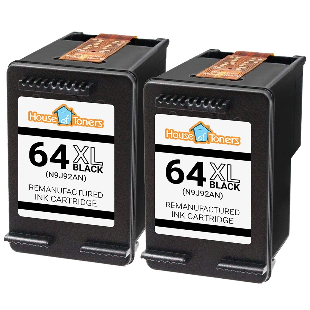 2PK for HP 64XL N9J90AN Black Ink for ENVY 7830 7855 7858 7864 Series