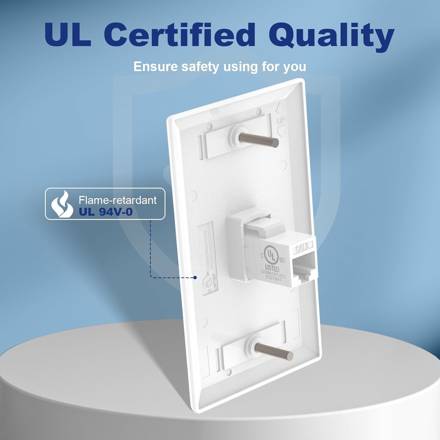 (2x) 1-Port Ethernet Wall Plate 2x CAT6 Single Gang Keystone Network w/ Bracket